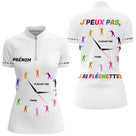 Polo Fléchette Homme Femme Blanc - J'peux Pas J'ai - Polo Zippé Femme