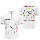 Polo Fléchette Homme Femme Blanc - J'peux Pas J'ai - Polo Zippé Homme