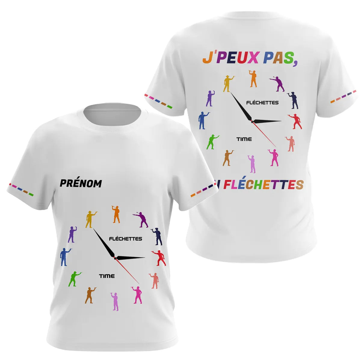 Polo Fléchette Homme Femme Blanc - J'peux Pas J'ai - T-Shirt Femme