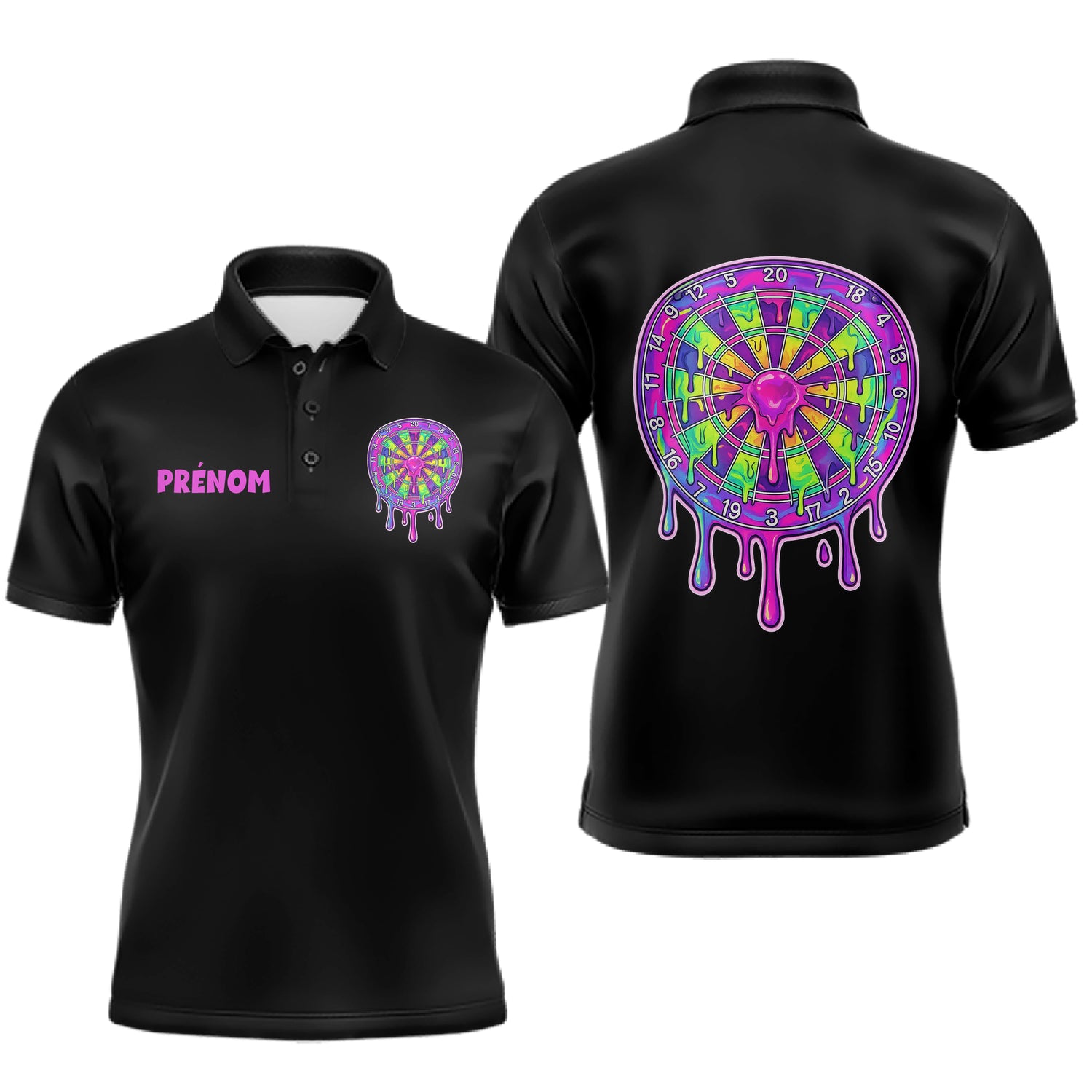 Polo Fléchette Personnalisé - Style Neon Slime - Polo Homme