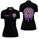 Polo Fléchette Personnalisé - Style Neon Slime - Polo Zippé Femme