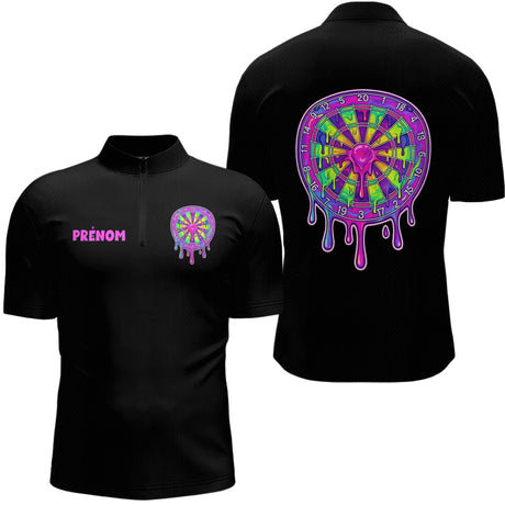 Polo Fléchette Personnalisé - Style Neon Slime - Polo Zippé Homme