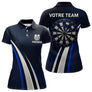 Polo Fléchette Personnalisé - Équipe Bleu & Noir - Polo Femme