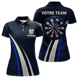 Polo Fléchette Personnalisé - Équipe Bleu & Noir - Polo Femme