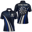 Polo Fléchette Personnalisé - Équipe Bleu & Noir - Polo Homme