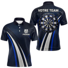 Polo Fléchette Personnalisé - Équipe Bleu & Noir - Polo Homme