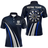 Polo Fléchette Personnalisé - Équipe Bleu & Noir - Polo Homme