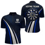 Polo Fléchette Personnalisé - Équipe Bleu & Noir - Polo Zippé Homme