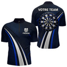 Polo Fléchette Personnalisé - Équipe Bleu & Noir - Polo Zippé Homme