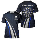 Polo Fléchette Personnalisé - Équipe Bleu & Noir - T-Shirt Homme