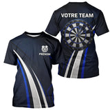 Polo Fléchette Personnalisé - Équipe Bleu & Noir - T-Shirt Homme