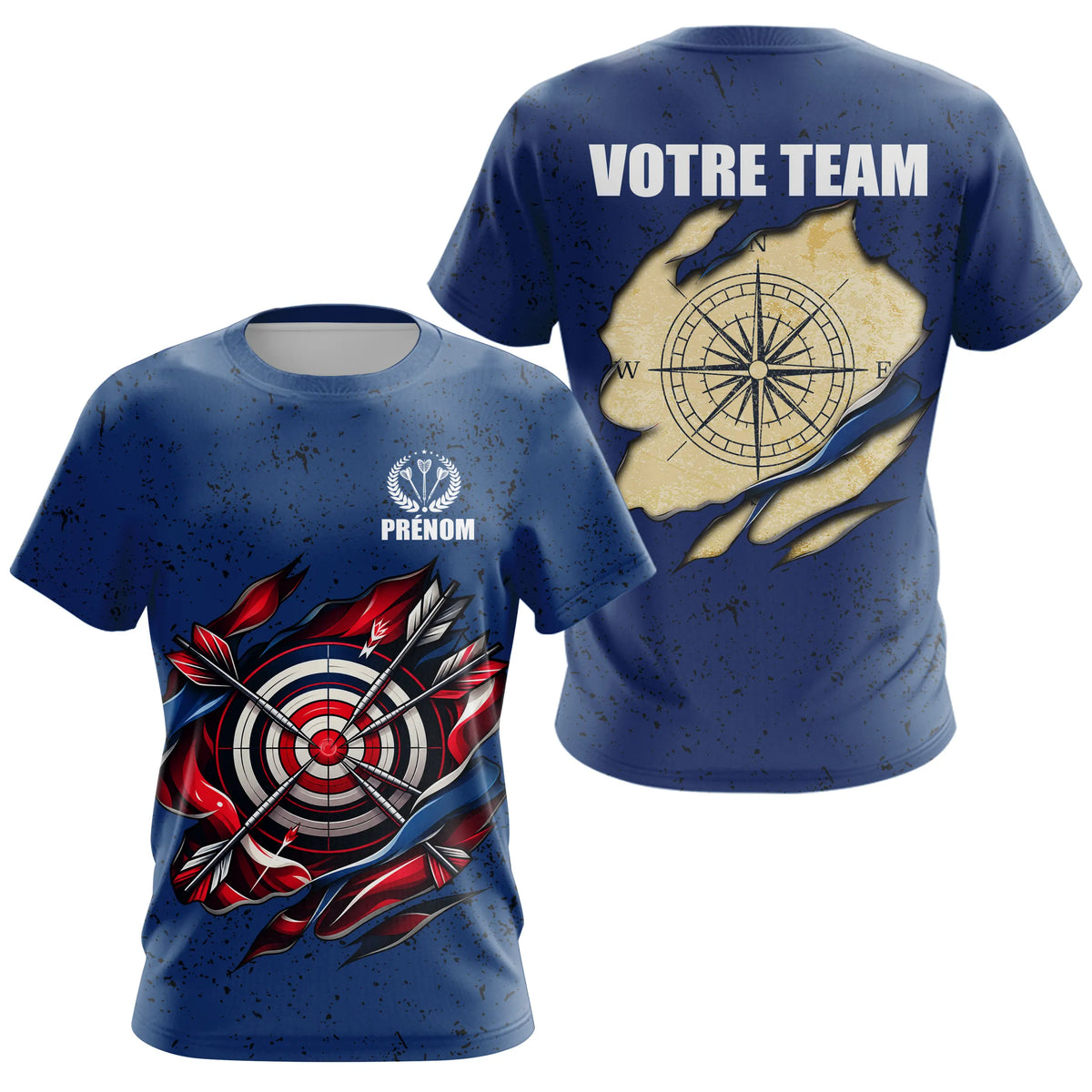 Polo Fléchette Personnalisé Bleu & Cible 3D - Team Bullseye - T-Shirt Femme