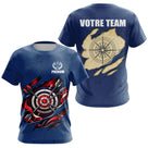 Polo Fléchette Personnalisé Bleu & Cible 3D - Team Bullseye - T-Shirt Femme