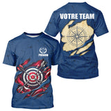 Polo Fléchette Personnalisé Bleu & Cible 3D - Team Bullseye - T-Shirt Homme