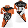 Polo Fléchettes 180 Homme Femme - Orange & Noir Personnalisé - Polo Zippé Femme