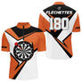 Polo Fléchettes 180 Homme Femme - Orange & Noir Personnalisé - Polo Zippé Homme