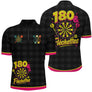 Polo Fléchettes 180 Personnalisé – Look Rétro Jaune & Rose - Polo Zippé Homme