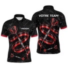 Polo Fléchettes 3D Rouge et Noir - Cadeau Joueur Équipement - Polo Homme