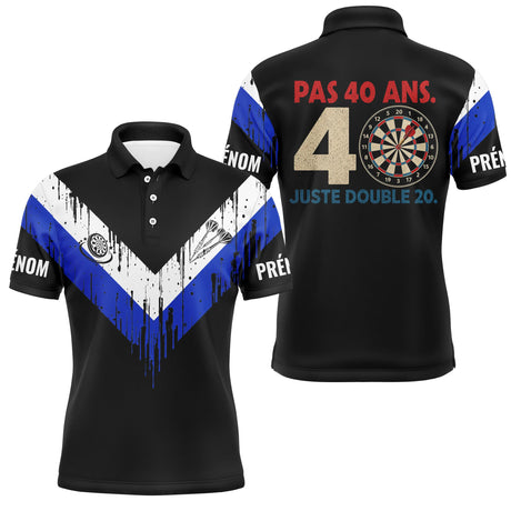 Polo Fléchettes 40 Ans Anniversaire - Bleu Noir Homme Femme - Polo Homme