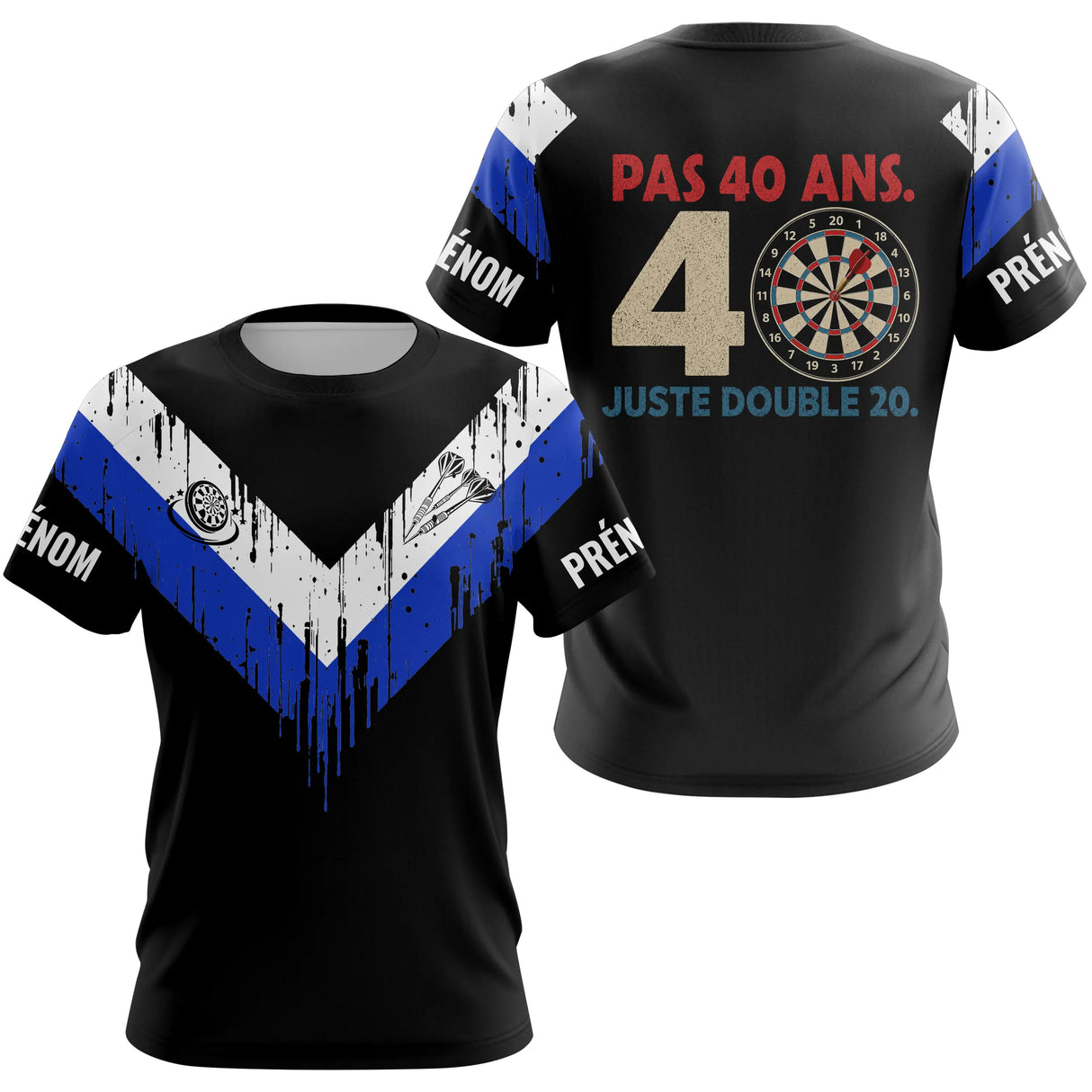 Polo Fléchettes 40 Ans Anniversaire - Bleu Noir Homme Femme - T-Shirt Femme