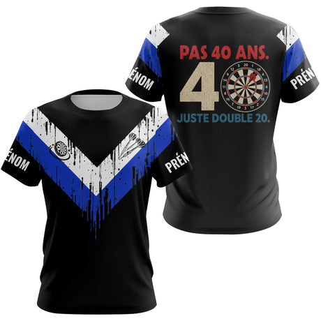 Polo Fléchettes 40 Ans Anniversaire - Bleu Noir Homme Femme - T-Shirt Femme