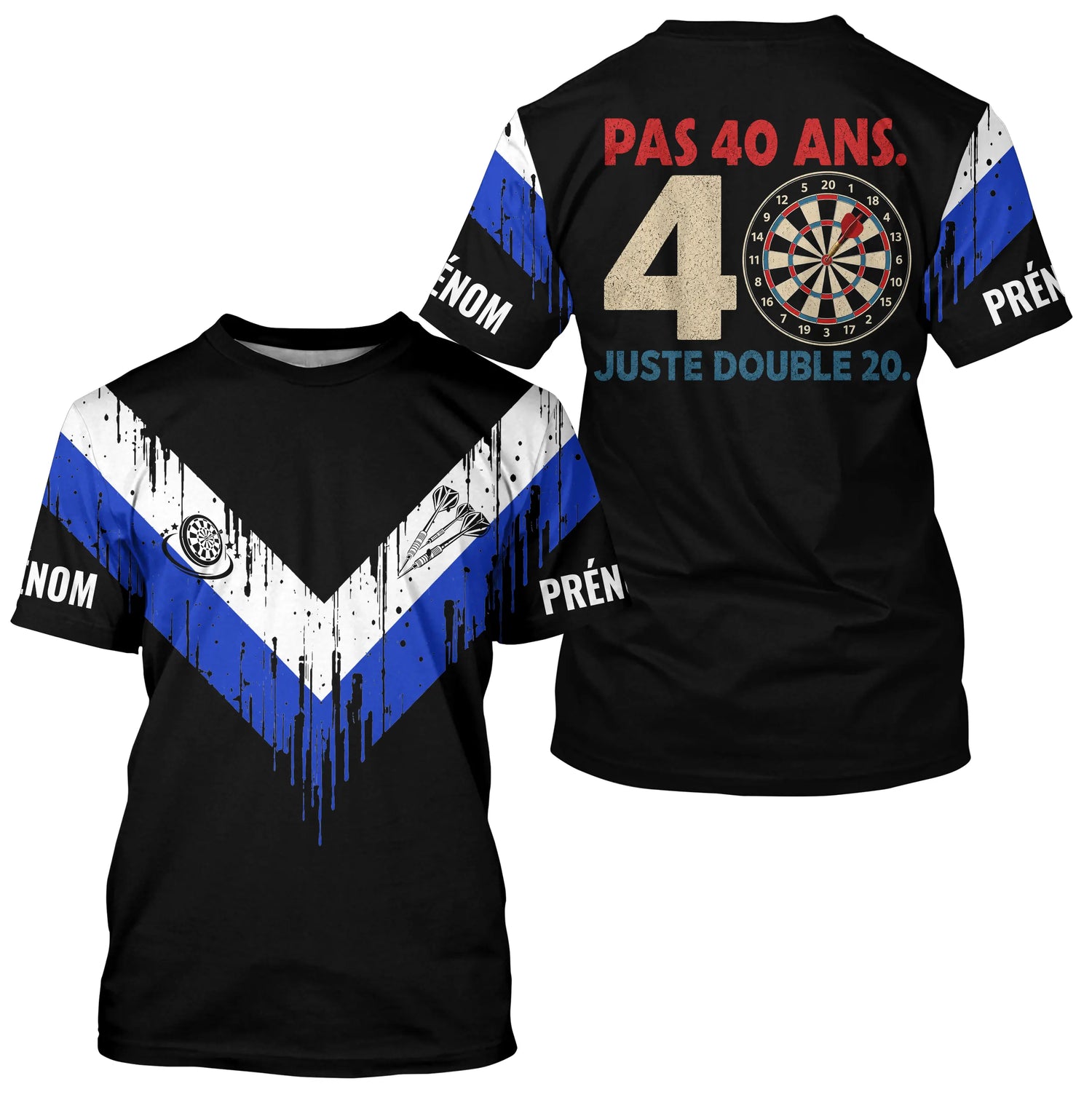 Polo Fléchettes 40 Ans Anniversaire - Bleu Noir Homme Femme - T-Shirt Homme