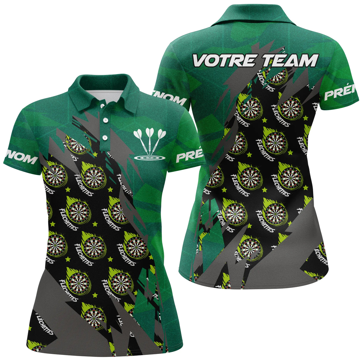 Polo Fléchettes All-Over Cibles – Design Sportif Premium - Polo Femme