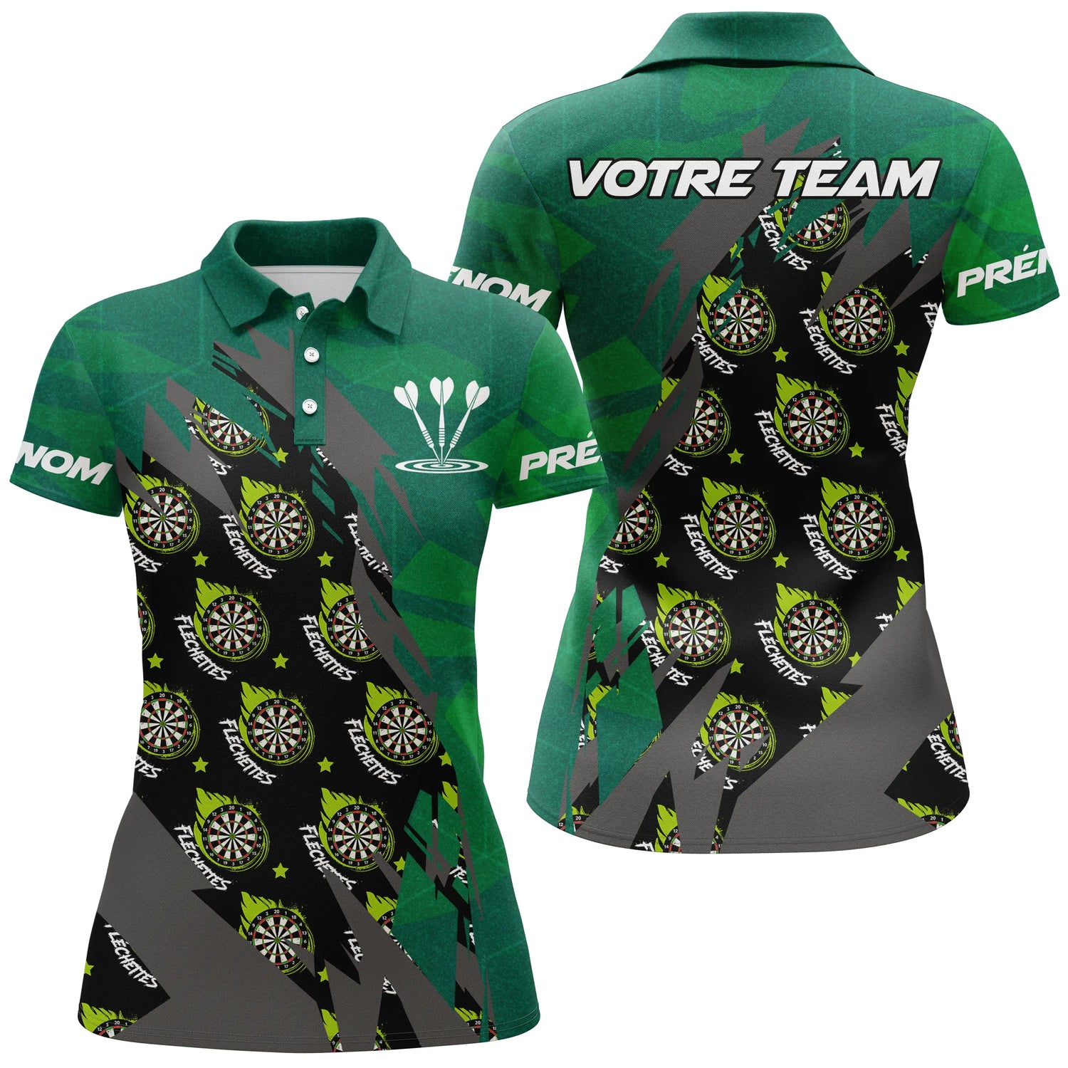 Polo Fléchettes All-Over Cibles – Design Sportif Premium - Polo Femme