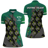 Polo Fléchettes All-Over Cibles – Design Sportif Premium - Polo Zippé Femme