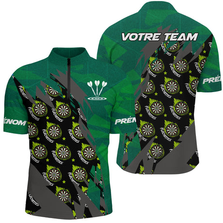 Polo Fléchettes All-Over Cibles – Design Sportif Premium - Polo Zippé Homme