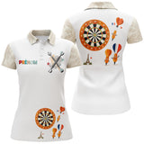 Polo Fléchettes Beige & Blanc Crème - Motif Paris & Cibles - Polo Femme