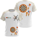 Polo Fléchettes Beige & Blanc Crème - Motif Paris & Cibles - T-Shirt Femme