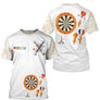 Polo Fléchettes Beige & Blanc Crème - Motif Paris & Cibles - T-Shirt Homme