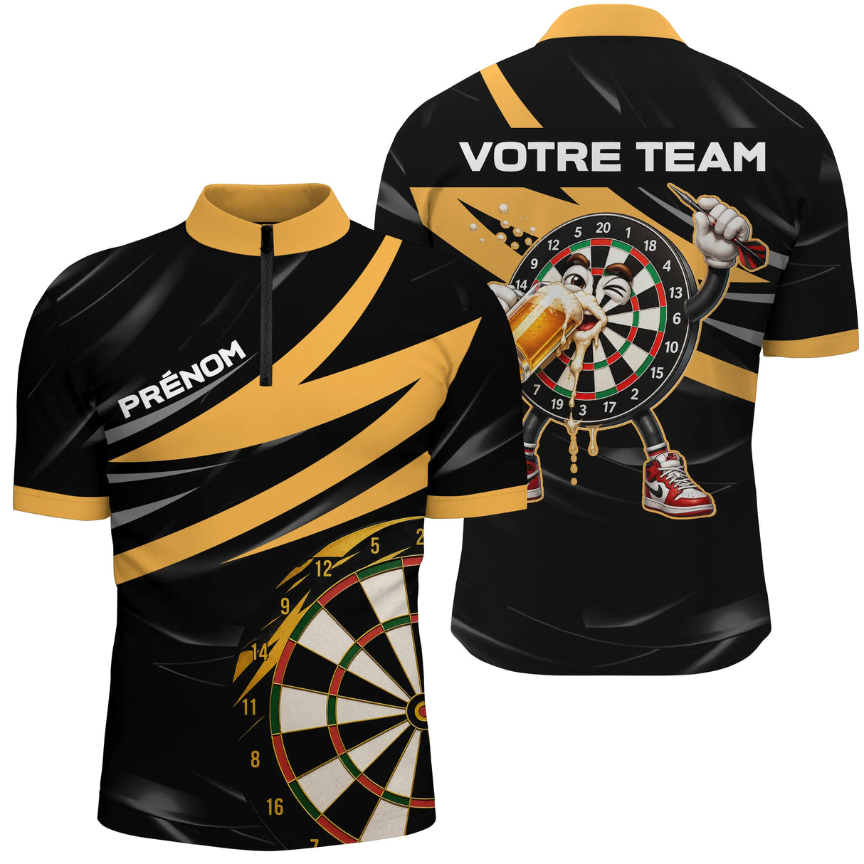 Polo Fléchettes & Bière Personnalisable – Style & Convivialité - Polo Zippé Homme