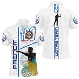 Polo Fléchettes Blanc & Bleu – Score 180 Personnalisé - Polo Homme