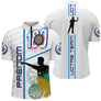 Polo Fléchettes Blanc & Bleu – Score 180 Personnalisé - Polo Zippé Homme
