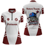Polo Fléchettes Blanc Bordeaux - Personnalisé Mascotte 180 - Polo Zippé Femme