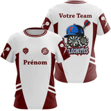 Polo Fléchettes Blanc Bordeaux - Personnalisé Mascotte 180 - T-Shirt Femme