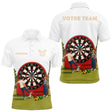 Polo Fléchettes Blanc Cible - Drapeau France Personnalisé - Polo Homme