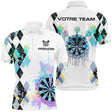 Polo Fléchettes Blanc – Cible Artistique & Motif Arlequin - Polo Homme