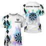 Polo Fléchettes Blanc – Cible Artistique & Motif Arlequin - T-Shirt Homme