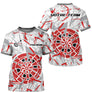 Polo Fléchettes Blanc Gris - Design Impact Rouge - T-Shirt Homme