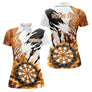 Polo Fléchettes Blanc Orange – Design Flamboyant Personnalisé - Polo Femme