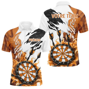 Polo Fléchettes Blanc Orange – Design Flamboyant Personnalisé - Polo Homme