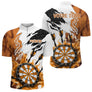 Polo Fléchettes Blanc Orange – Design Flamboyant Personnalisé - Polo Zippé Homme