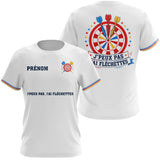 Polo Fléchettes Blanc Personnalisé – Cible Colorées Col Rayé - T-Shirt Femme