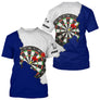Polo Fléchettes Bleu Et Gris - Design 3D Cible - T-Shirt Homme