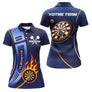 Polo Fléchettes Bleu Marine - Design Flamme Personnalisé - Polo Femme
