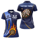 Polo Fléchettes Bleu Marine - Design Flamme Personnalisé - Polo Femme