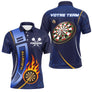 Polo Fléchettes Bleu Marine - Design Flamme Personnalisé - Polo Homme